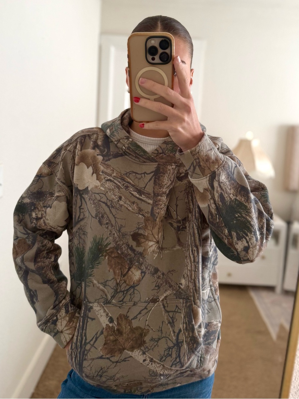 Hollister Men's Camouflage Crewneck Sweatshirt - Brown, Green